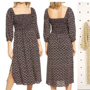WAYF nevaeh smocked midi dress
